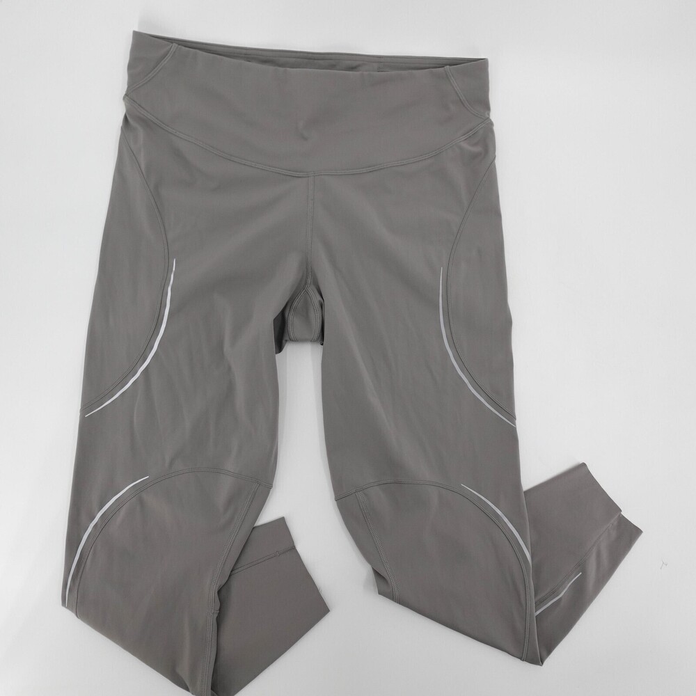 Lululemon Leggings Womens 14 Gray Base Pace High Rise Reflective Yoga Athletic